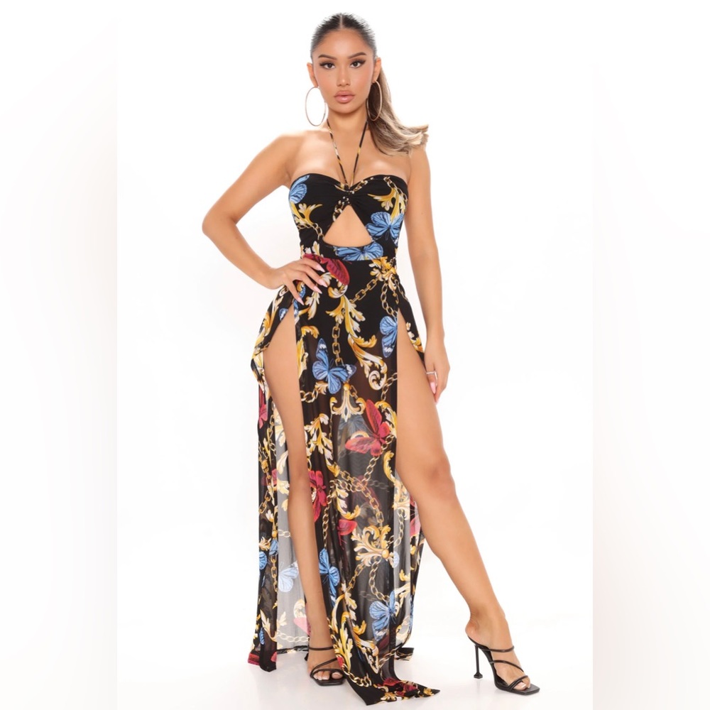 Yacht Days Maxi Dress - Black/combo